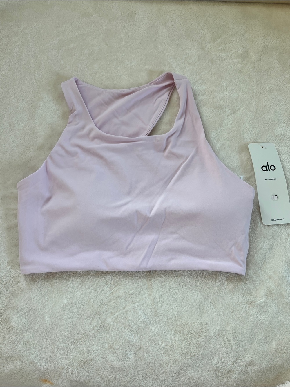 ALO Yoga Light Lavender High Neck Sports Bra